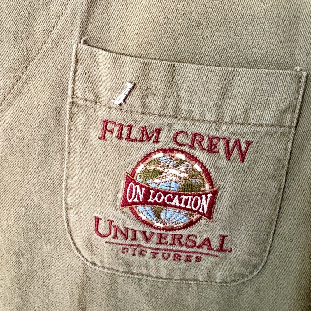VINTAGE 80s/90s Universal Pictures Film Crew On Location Green Vest - Picture 3 of 6